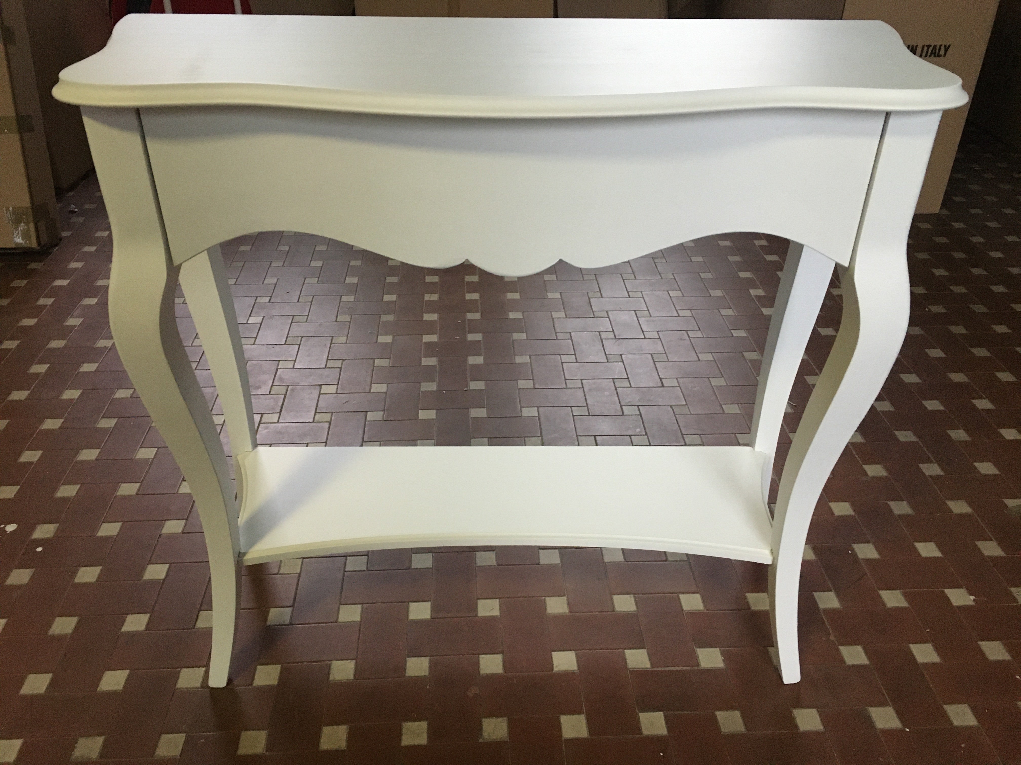 Consolle shabby chic bianco opaco con specchio (1283-1284) - Mobili 2G