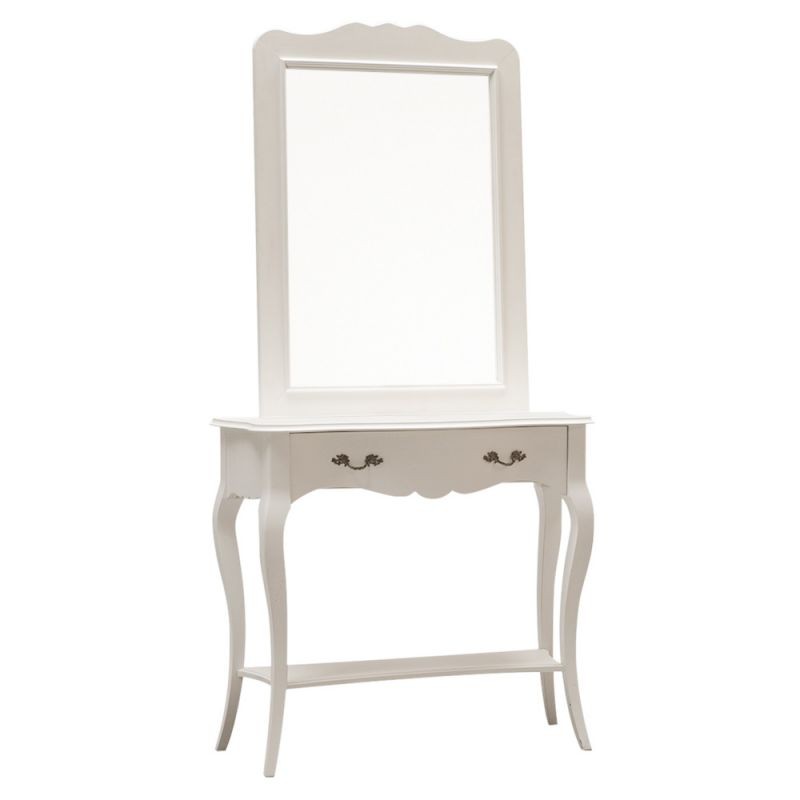 Consolle shabby chic bianco opaco con specchio (1283-1284) - Mobili 2G