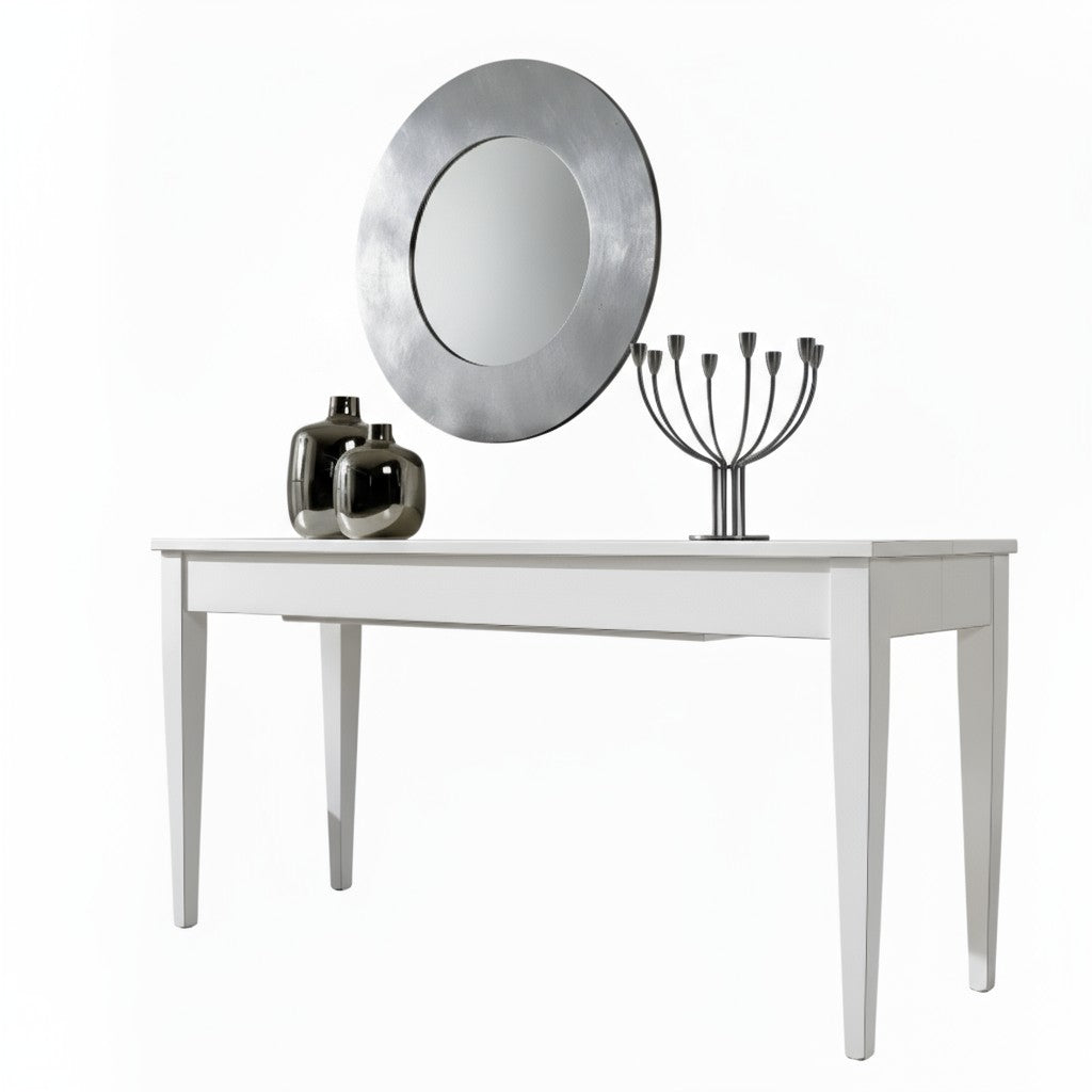Consolle tavolo moderna allungabile legno bianco shabby 160x55x77 - Mobili 2G
