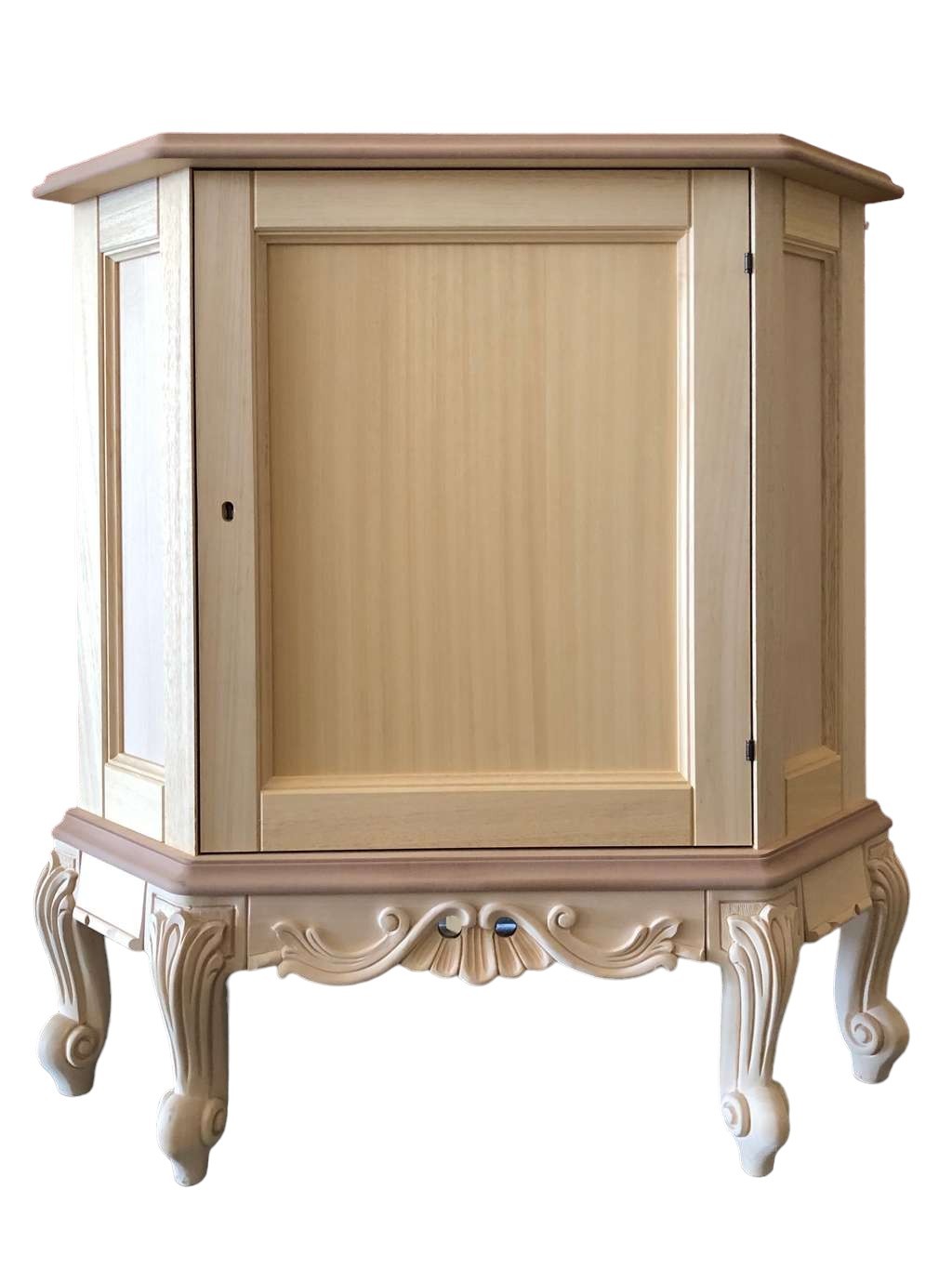 Credenza 1 porta ad angolo classica barocco legno grezzo 89x62x92 - Mobili 2G