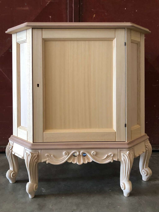 Credenza 1 porta ad angolo classica barocco legno grezzo 89x62x92 - Mobili 2G