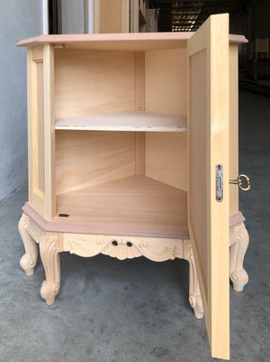 Credenza 1 porta ad angolo classica barocco legno grezzo 89x62x92 - Mobili 2G