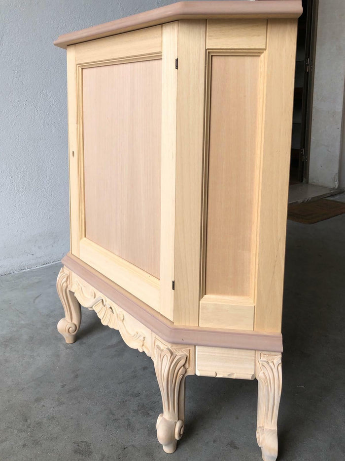 Credenza 1 porta ad angolo classica barocco legno grezzo 89x62x92 - Mobili 2G