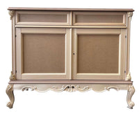 Credenza 2 porte 2 cassetti classica barocco legno grezzo 118x55x92 - Mobili 2G