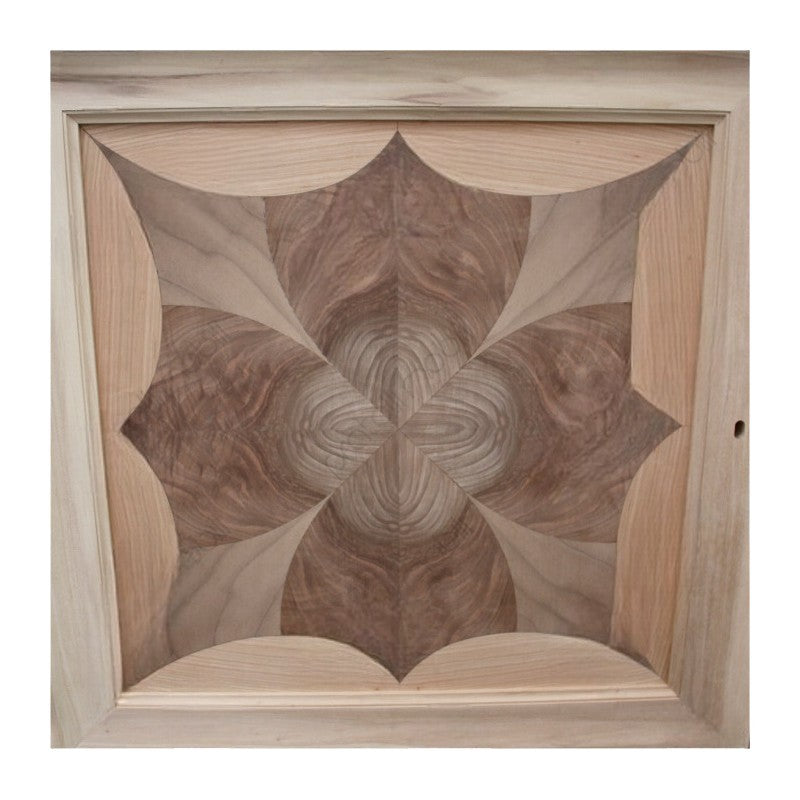 Credenza 2 porte 2 cassetti intarsio legno massello grezzo 211x58x114 - Mobili 2G