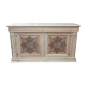 Credenza 2 porte 2 cassetti intarsio legno massello grezzo 211x58x114 - Mobili 2G