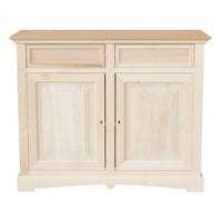 Credenza 2 porte 2 cassetti legno grezzo 117x46x96 - Mobili 2G