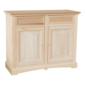 Credenza 2 porte 2 cassetti legno grezzo 117x46x96 - Mobili 2G
