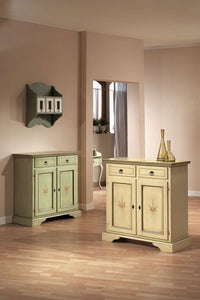 Credenza 2 porte 2 cassetti legno grezzo 90x40x94 - Mobili 2G