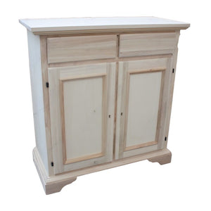 Credenza 2 porte 2 cassetti legno grezzo 90x40x94 - Mobili 2G