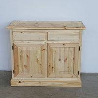 Credenza 2 porte 2 cassetti legno massello pino grezzo 105x42x85 - Mobili 2G