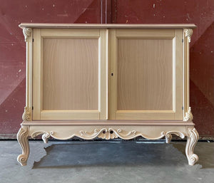 Credenza 2 porte classica barocco legno grezzo 118x56x92 - Mobili 2G