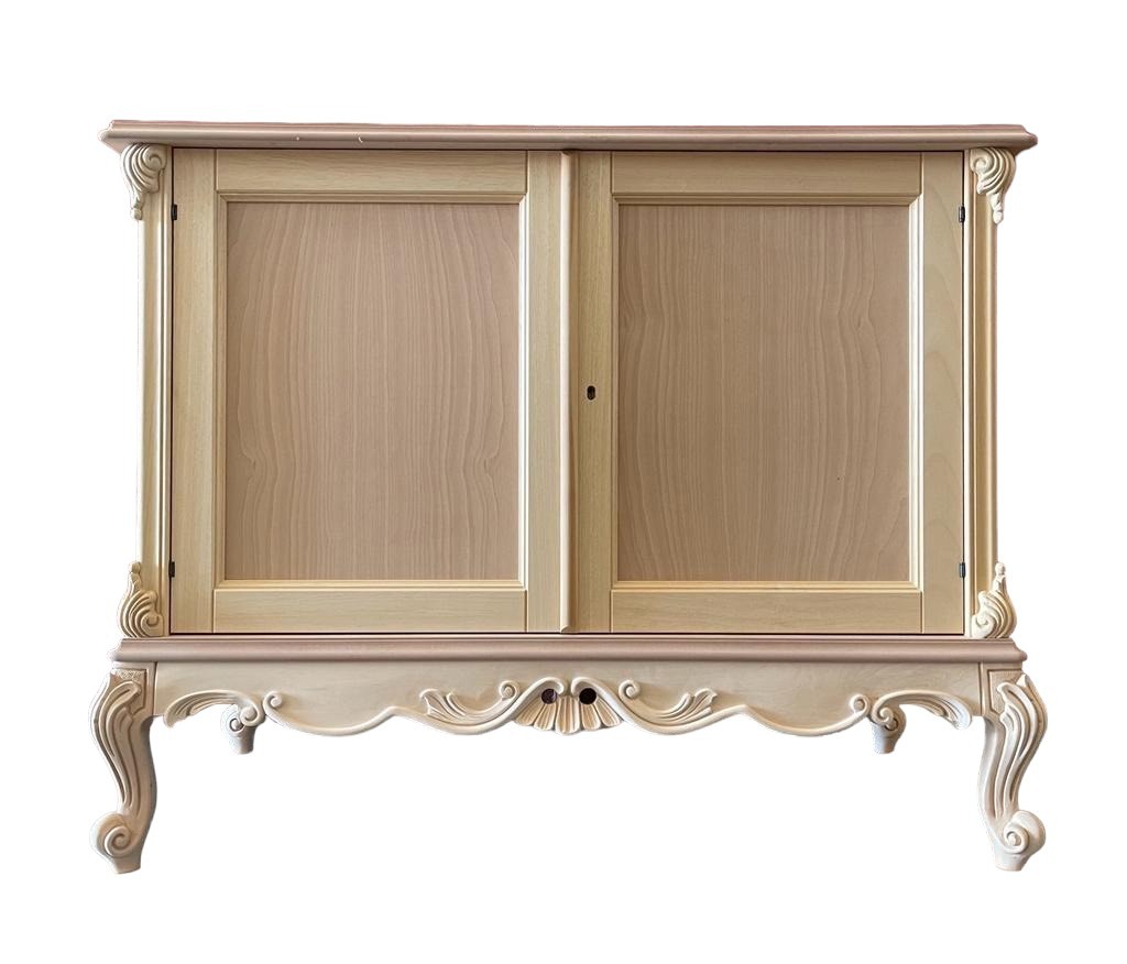 Credenza 2 porte classica barocco legno grezzo 118x56x92 - Mobili 2G