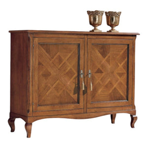 Credenza 2 porte classica intarsio legno bassano 146x49x113 - Mobili 2G