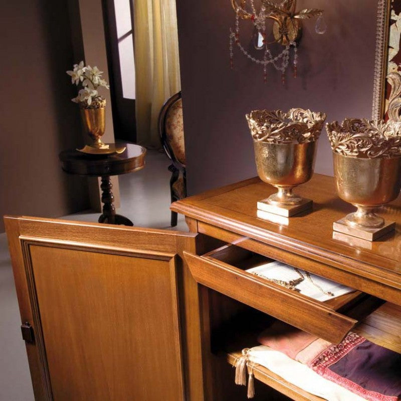 Credenza 2 porte classica intarsio legno bassano 146x49x113 - Mobili 2G
