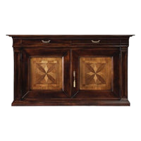 Credenza 2 porte classica intarsio legno bicolore 200x56x113