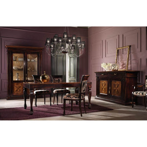 Credenza 2 porte classica intarsio legno bicolore 200x56x113