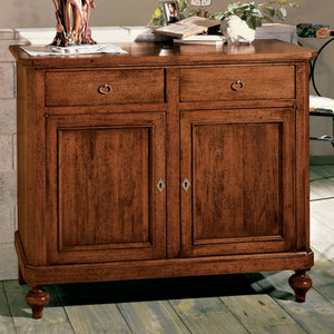 Credenza 2 porte in legno noce arte povera 112x49x98 (1100) - Mobili 2G