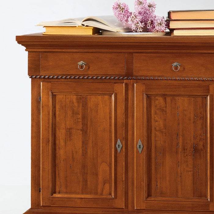 Credenza 2 porte in legno noce arte povera 135x50x111 (601) - Mobili 2G