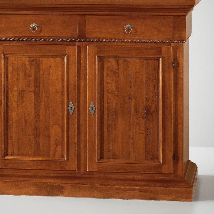 Credenza 2 porte in legno noce arte povera 135x50x111 (601) - Mobili 2G