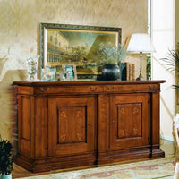 Credenza 2 porte intarsi classica legno bassano 215x55x115