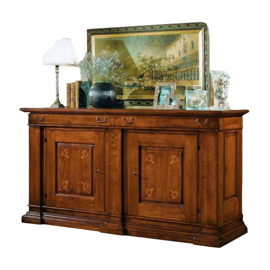 Credenza 2 porte intarsi classica legno bassano 215x55x115
