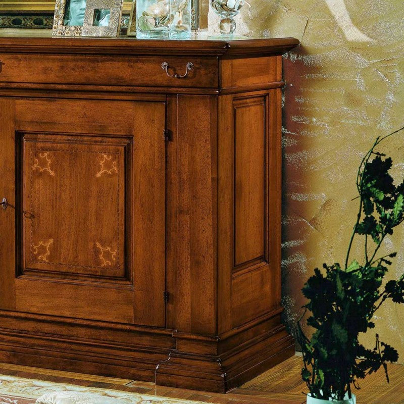 Credenza 2 porte intarsi classica legno bassano 215x55x115