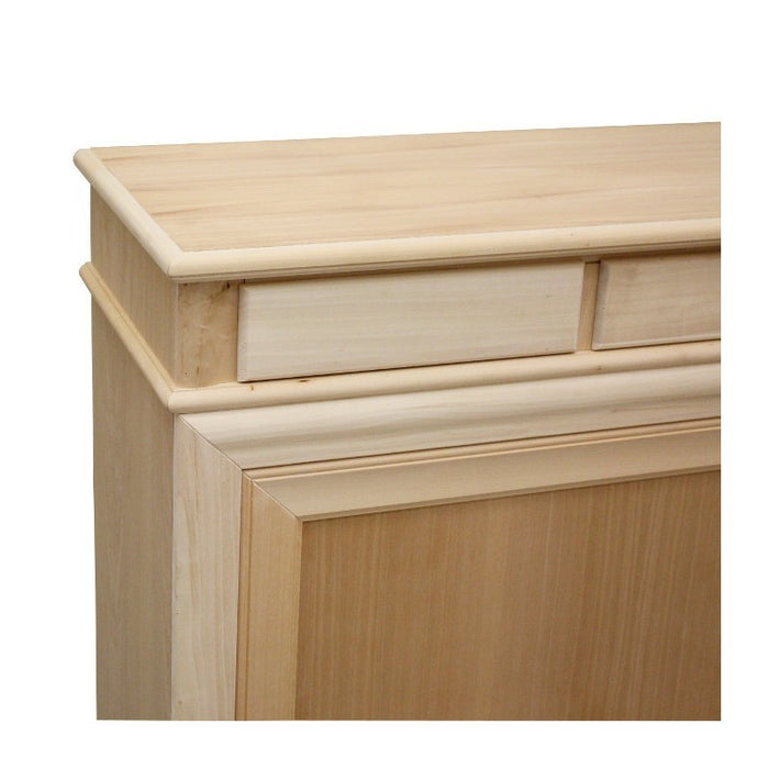 Credenza 2 porte scorrevoli 4 cassetti legno grezzo 180x48x100 - Mobili 2G