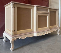Credenza 3 porte 1 cassetto classica barocco legno grezzo 174x60x92 - Mobili 2G