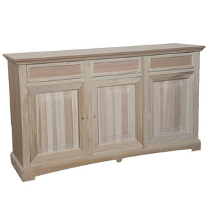 Credenza 3 porte 3 cassetti legno grezzo 170x46x96 - Mobili 2G