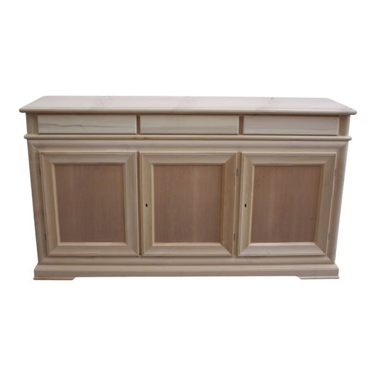 Credenza 3 porte 3 cassetti legno grezzo 180x48x100 - Mobili 2G
