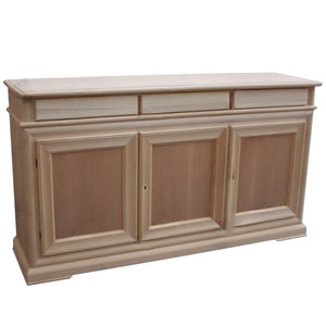 Credenza 3 porte 3 cassetti legno grezzo 180x48x100 - Mobili 2G