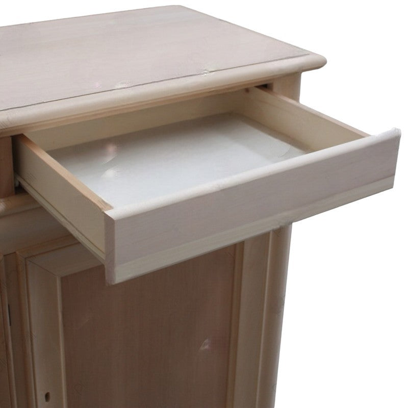 Credenza 3 porte 3 cassetti legno grezzo 180x48x100 - Mobili 2G