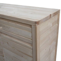 Credenza 3 porte 3 cassetti legno massello di abete grezzo 150x50x95 - Mobili 2G