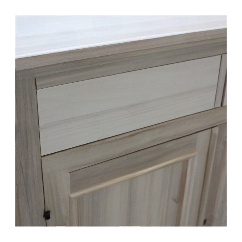 Credenza 4 porte 4 cassetti legno grezzo 198x50x107 - Mobili 2G