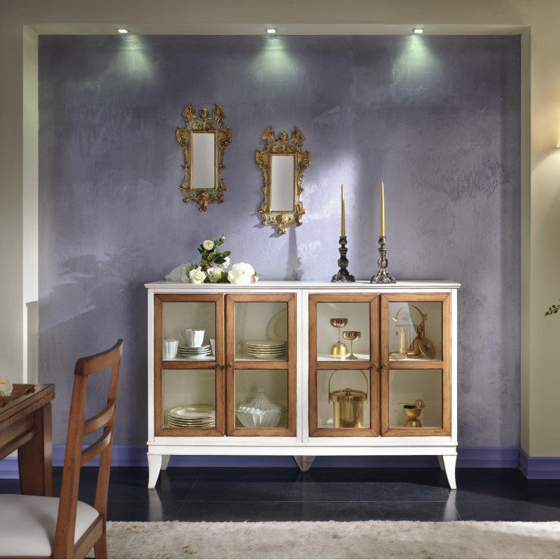 Credenza 4 porte inglesina legno shabby 160x39x104 - Mobili 2G