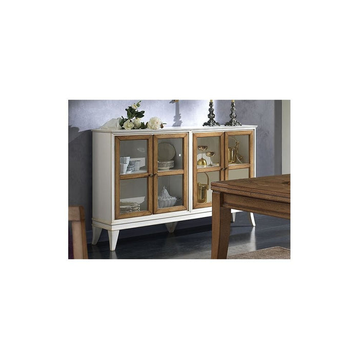 Credenza 4 porte inglesina legno shabby 160x39x104 - Mobili 2G