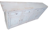 Credenza 4 porte legno shabby bianco consumato 196x45x98 - Mobili 2G