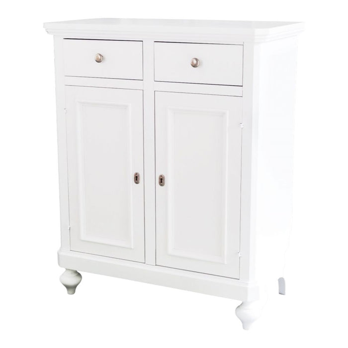 Credenza arte povera 2 ante legno bianco opaco 80x43x97 (1116) - Mobili 2G
