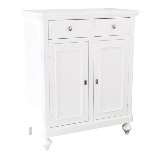 Credenza arte povera 2 ante legno bianco opaco 80x43x97 (1116) - Mobili 2G