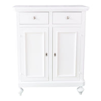 Credenza arte povera 2 ante legno bianco opaco 80x43x97 (1116) - Mobili 2G