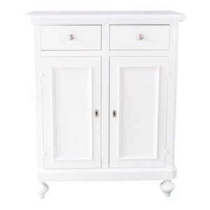 Credenza arte povera 2 ante legno bianco opaco 80x43x97 (1116) - Mobili 2G