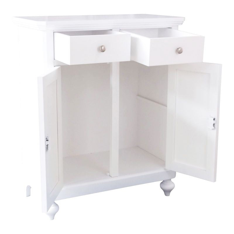 Credenza arte povera 2 ante legno bianco opaco 80x43x97 (1116) - Mobili 2G