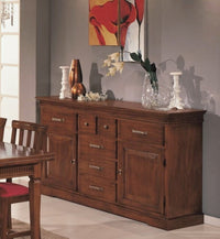 Credenza arte povera 2 porte 7 cassetti legno tinta noce 170x47x96 (1226) - Mobili 2G