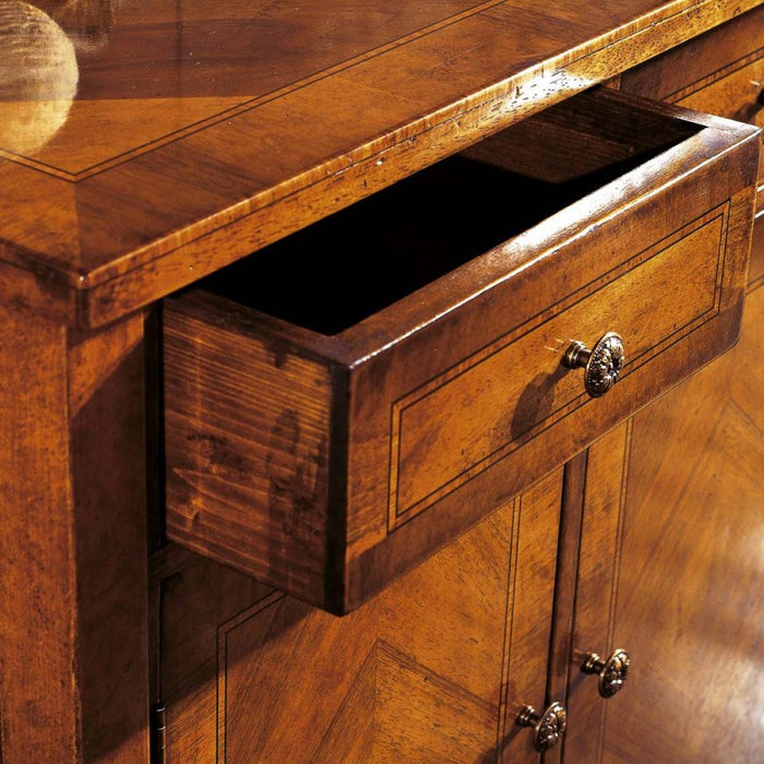 Credenza classica 2 porte 2 cassetti intarsio legno bassano 71x41x83 - Mobili 2G