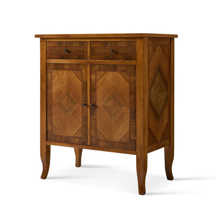 Credenza classica 2 porte 2 cassetti intarsio legno bassano 71x41x83 - Mobili 2G