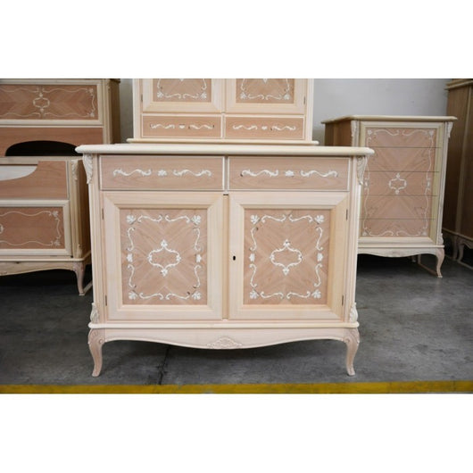 Credenza classica 2 porte 2 cassetti legno grezzo  l.111 p.44 h.91 - Mobili 2G