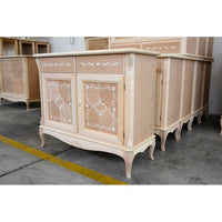 Credenza classica 2 porte 2 cassetti legno grezzo  l.111 p.44 h.91 - Mobili 2G