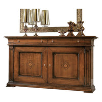 Credenza classica 2 porte 2 cassetti legno tinta noce segreto 200x58x113 - Mobili 2G