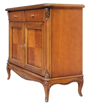 Credenza classica in legno 2 porte 2 cassetti finitura bassano l.111 p.44 h.91 - Mobili 2G
